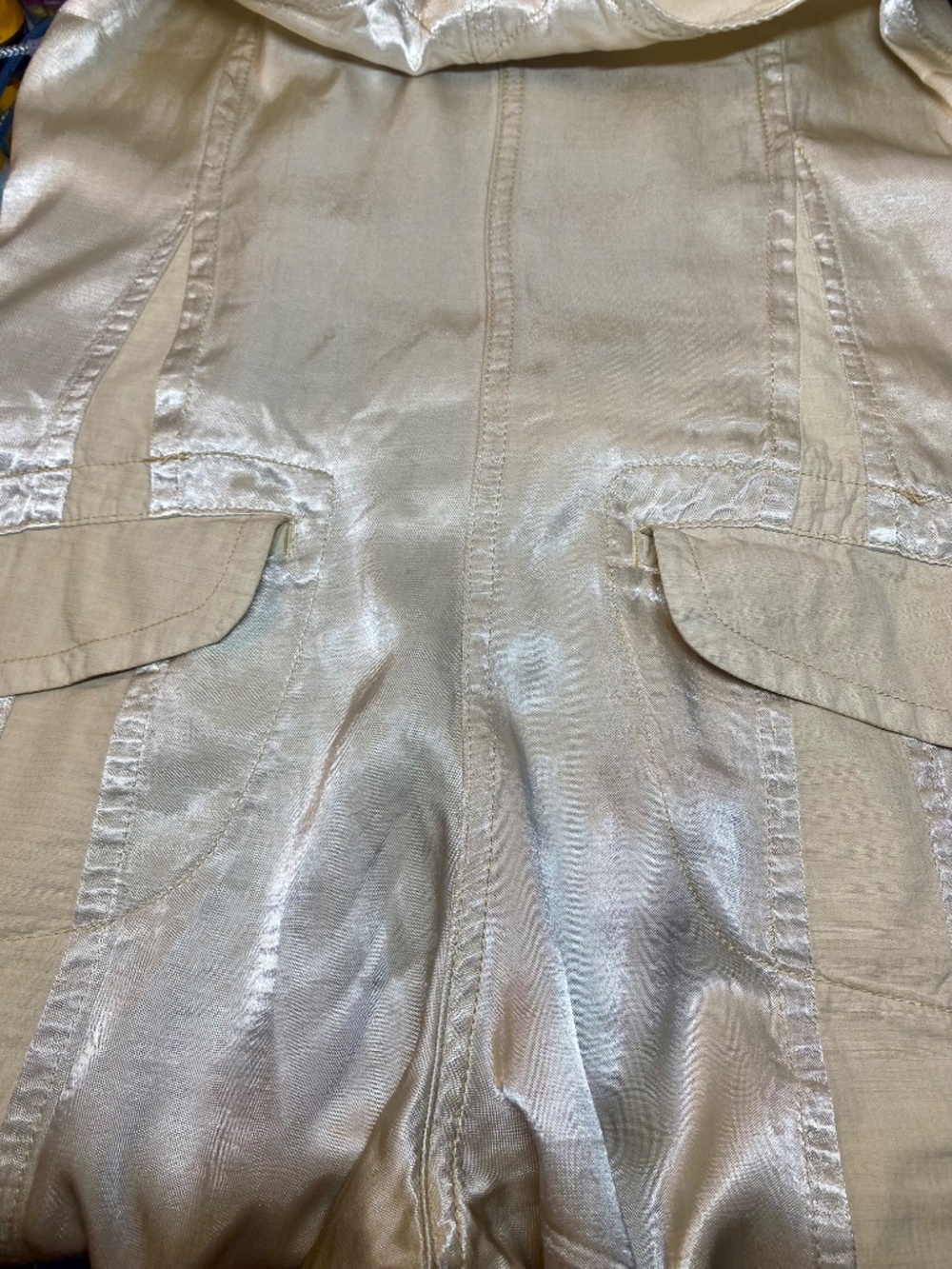 VTG Biscote Seymour Metallic Cargo Jumpsuit • Y2K Archival Cyber Gorpcore S NWOT - Picture 13 of 16